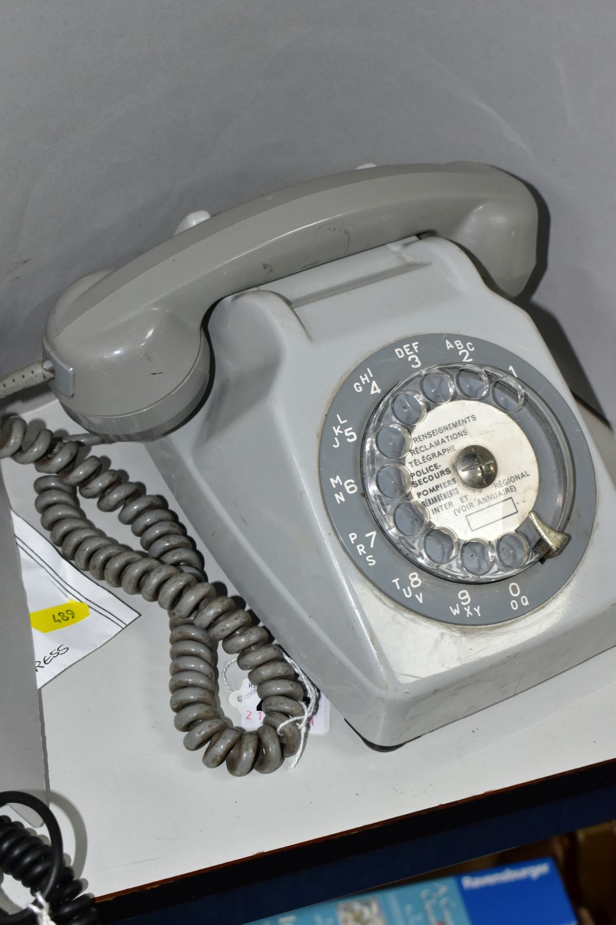 A MID 20TH CENTURY FRENCH GREY DIAL TELEPHONE, missing cable (Condition Report:- worn and used) - Image 3 of 4