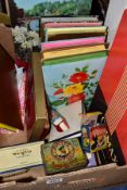 A BOX OF VINTAGE ADVERTISING BOXES/TINS, ETC, to include a Player's weights cigarettes packet,