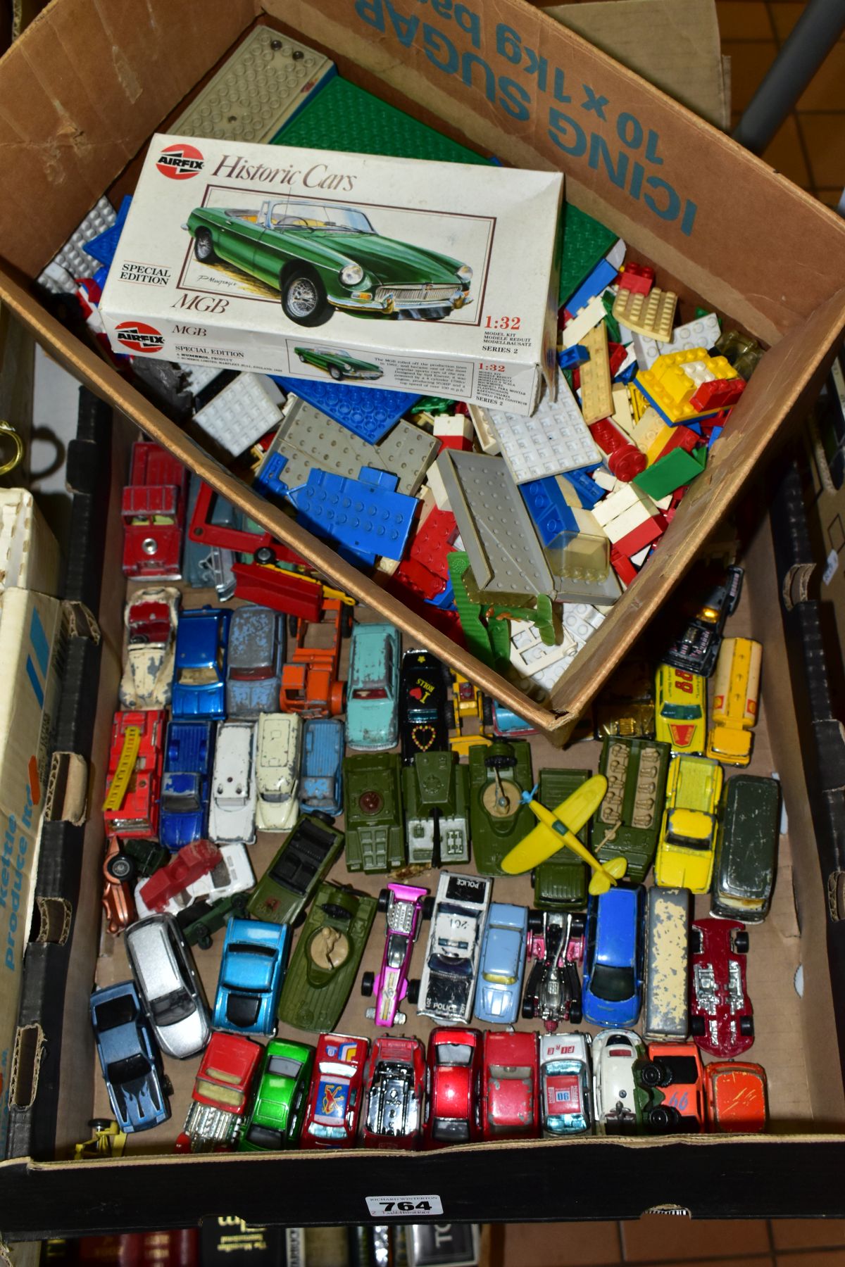 A QUANTITY OF UNBOXED AND ASSORTED PLAYWORN DIECAST VEHICLES, to include Spot-On-Fiat 500 No. 185,