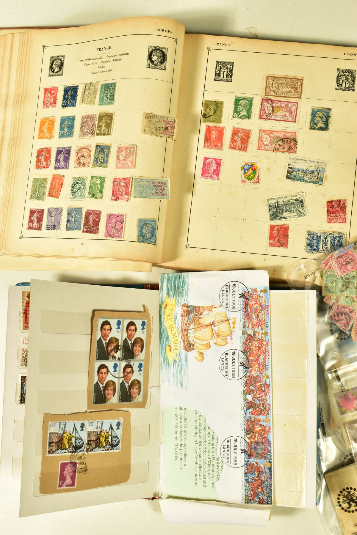 A COLLECTION OF WORLD WIDE STAMPS in two albums and loose. - Image 2 of 3