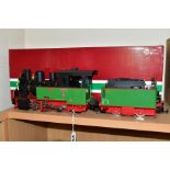 A BOXED L.G.B. G GAUGE HENSCHEL 0-6-0 LOCOMOTIVE AND TENDER, 'Frank S' has been lightly run but