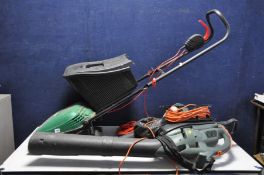 A QUALCAST ELAN 32 ELECTRIC LAWN MOWER and a Black and Decker Leaf Blower (PAT pass and working) (