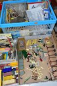 A QUANTITY OF 00 GAUGE MODEL RAILWAY SCENIC ACCESSORIES AND DIECAST VEHICLES etc, to include (