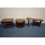 THREE VARIOUS PIECES OF OLD CHARM OCCASIONAL FURNITURE, to include a magazine rack, wine table (