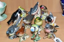 ELEVEN BESWICK BIRDS, comprising Chaffinch No 991B, Blue Tit 992B, Wren No993B, Grey Wagtail