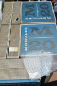 A QUANTITY OF BOXED LEG MODULEX M20 BUILDING SYSTEMS SETS, assorted parts, contents not checked,