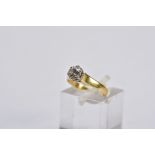 AN 18CT GOLD SINGLE STONE DIAMOND RING, designed with a raised claw set, old cut diamond, total