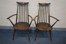 A PAIR OF ERCOL GOLDSMITH ARMCHAIRS