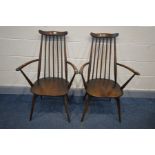 A PAIR OF ERCOL GOLDSMITH ARMCHAIRS