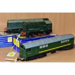 THREE HORNBY DUBLO THREE RAIL LOCOMOTIVES, boxed class 20 No. D8000 (L30), boxed class 08 No.