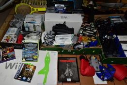 ELECTRONIC GAME CONSOLES WITH GAMES AND ACCESSORIES etc to include boxed Sega Mega Drive II, Wii
