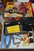 A MATCHBOX POWERTRACK PLUS PP-3000 RACING CAR GAME, complete with two cars, track, transformer and