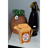 A 1970'S PINEAPPLE ICE BUCKET, height overall approximately 26cm (foam disintegrated between glass