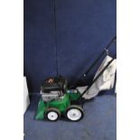 A BILLY GOAT LB61 PETROL LEAF VACUUM with collection bag (engine pulls freely but hasn't been