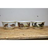 A SET OF THREE FRANKLIN PORCELAIN GAME BIRD BOWLS, all designed by Basil Ede, titled 'The Game