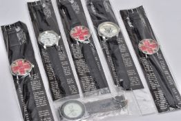 SIX NEW UNUSED WRISTWATCHES, to include five quartz watches, such as gents 'Eiger' watches, three