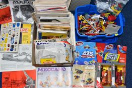 A QUANTITY OF MECCANO RELATED LITERATURE, assorted model books from different eras, various plans