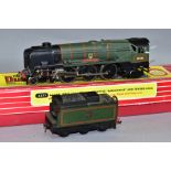 A BOXED HORNBY DUBLO REBUILT WEST COUNTRY CLASS LOCOMOTIVE, 'Dorchester' No 34042, B R lined green