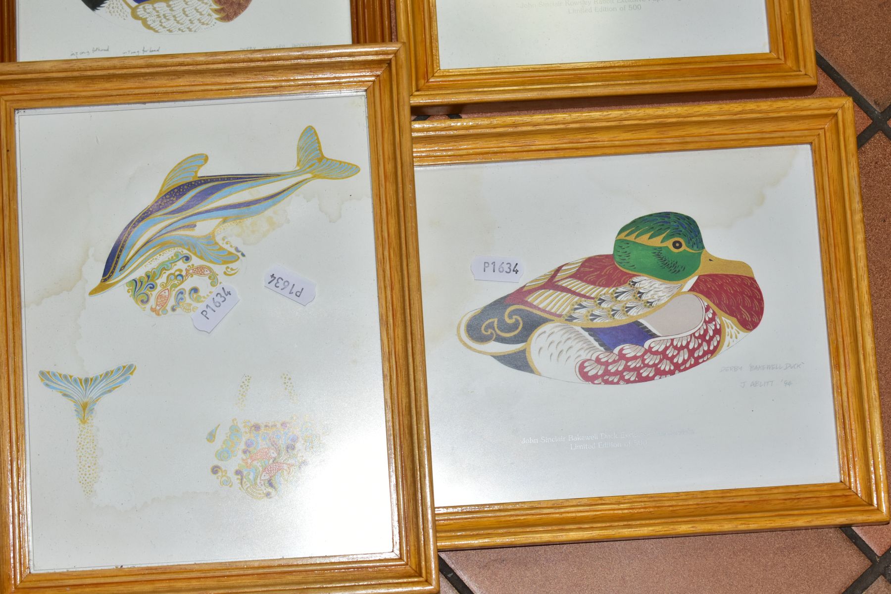 EIGHT PRINTS OF DESIGNS FOR ROYAL CROWN DERBY FOR JOHN SINCLAIR PAPERWEIGHTS, artwork by J.Ablitt, - Image 4 of 5