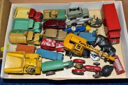 A QUANTITY OF UNBOXED AND ASSORTED PLAYWORN DIECAST VEHICLES, to include Dinky Toys Austin Devon,