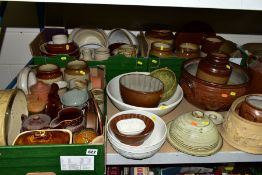 THREE BOXES AND LOOSE OF STUDIO POTTERY, SALT GLAZE, ETC, including Buchan Portobello Edinburgh