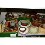 THREE BOXES AND LOOSE OF STUDIO POTTERY, SALT GLAZE, ETC, including Buchan Portobello Edinburgh