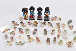 A BOX OF ASSORTED 'ROBERTSONS' PIN BADGES AND FIGURES, to include eighteen trade pins of various