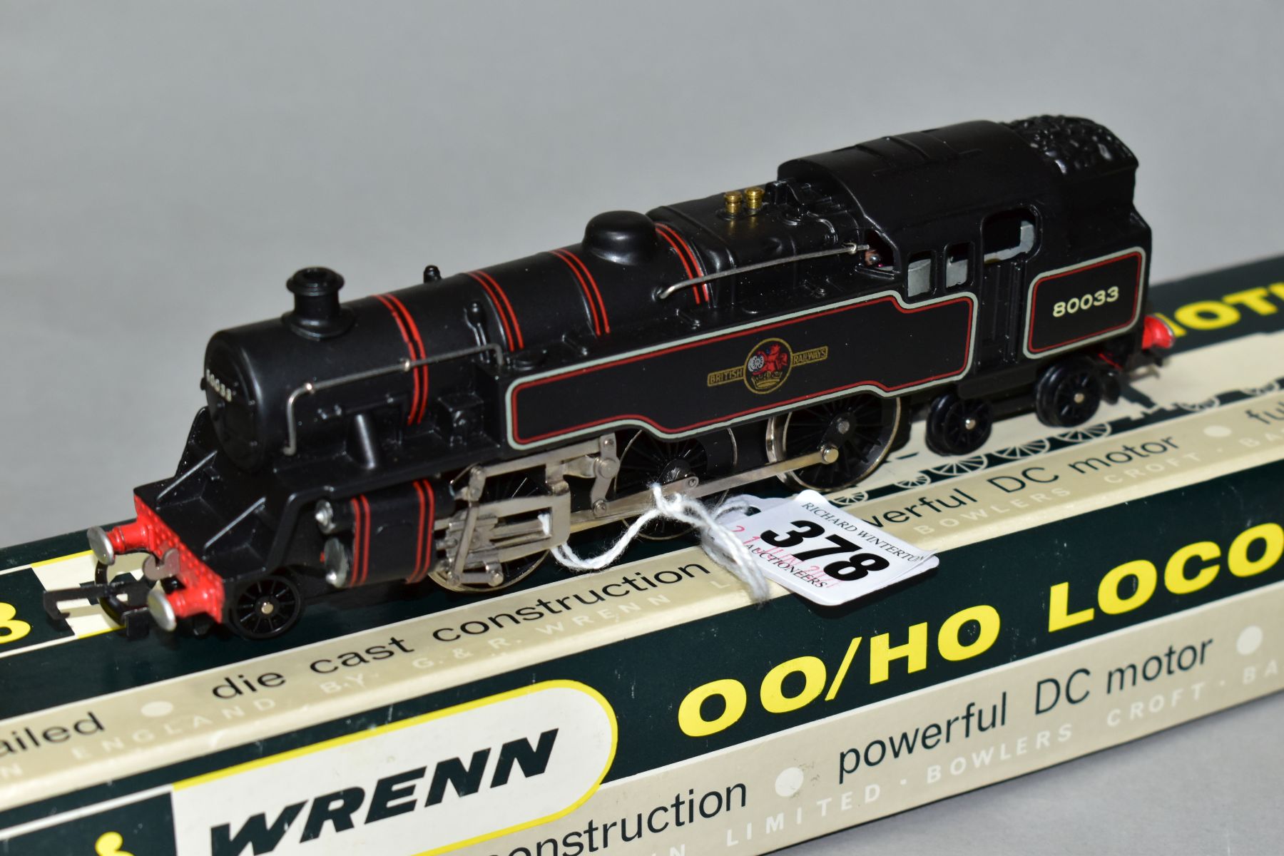 A BOXED TRI-ANG WRENN 00 GAUGE CLASS 4MT STANDARD TANK LOCOMOTIVE, No.80033, B.R. lined black livery