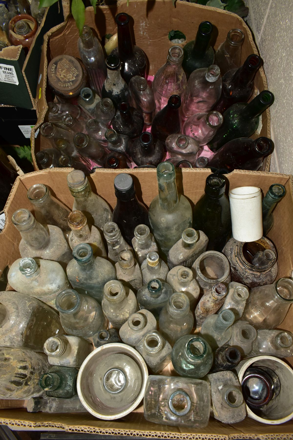 SEVEN BOXES OF GLASS BOTTLES, to include medicine and beverage etc, examples include Burrows & - Image 3 of 6