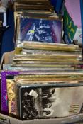 TWO TRAYS CONTAINING OVER ONE HUNDRED AND THIRTY LPs of Heavy Rock, Blues and Prog Rock including
