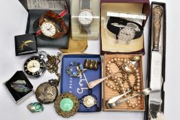 A SELECTION OF MISCELLANEOUS ITEMS, to include a pair of late Victorian silver sugar tongs, a late