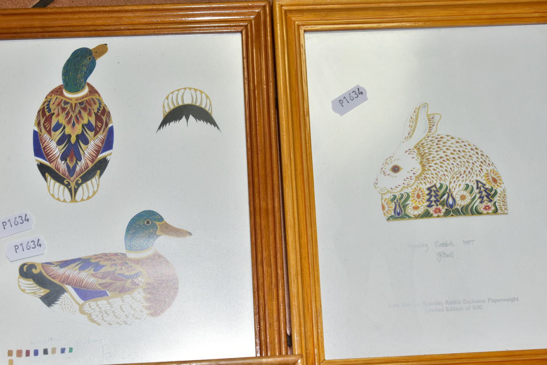EIGHT PRINTS OF DESIGNS FOR ROYAL CROWN DERBY FOR JOHN SINCLAIR PAPERWEIGHTS, artwork by J.Ablitt, - Image 5 of 5