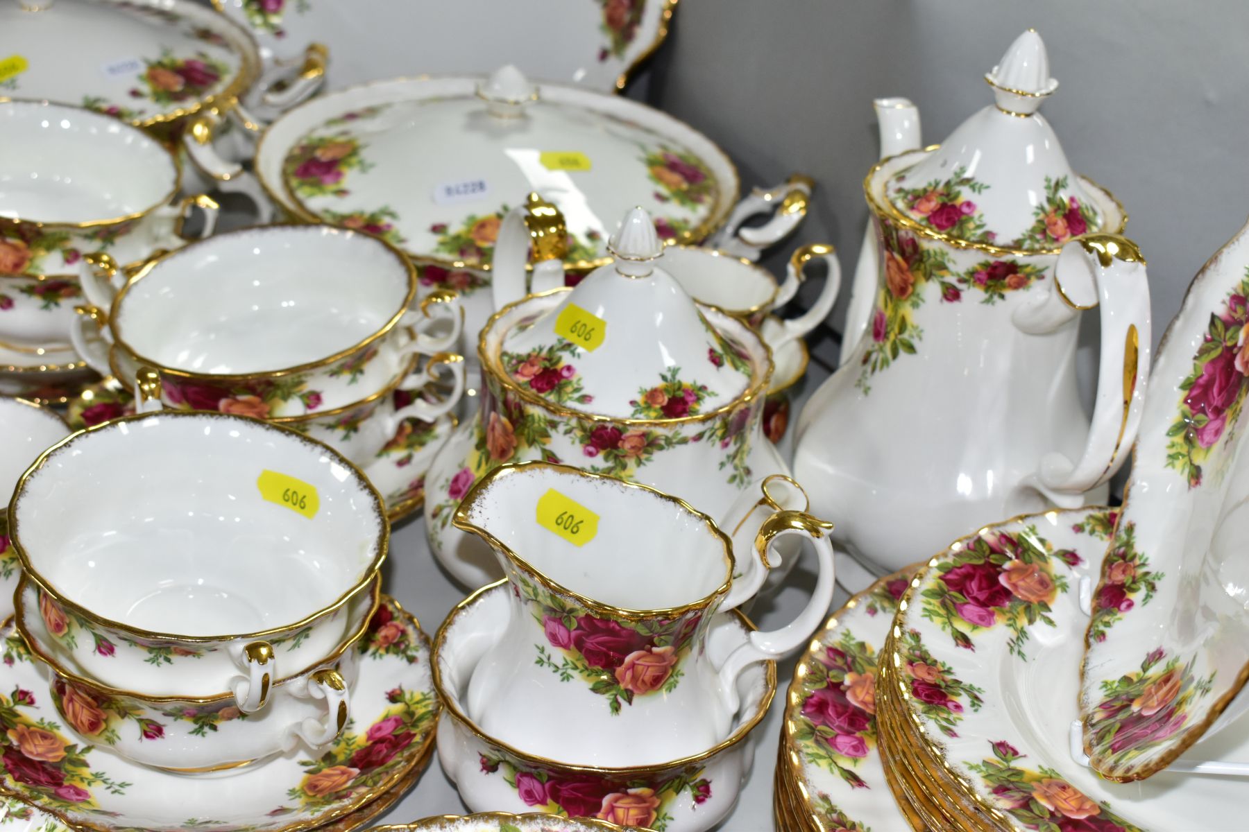 ROYAL ALBERT 'OLD COUNTRY ROSES' comprising two cake plates, two tureens, oval meat platter, gravy - Image 5 of 14