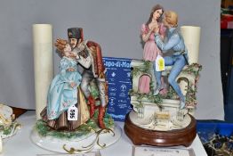 TWO CAPODIMONTE LIMITED EDITION FIGURE GROUPS BY IPA, 'Hussar and His Lady' No. 151 of 250, height