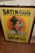 AN ADVERTISING POSTERS FOR 'SATIN SILK POWDER', manufactured by Albert F Wood, promoting four