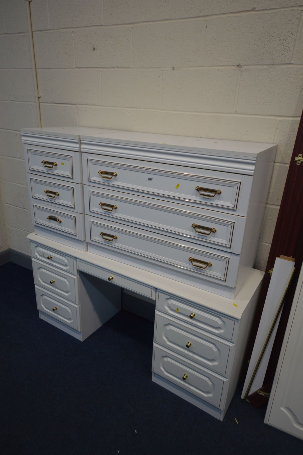 A WHITE FINISH TWO PIECE BEDROOM SUITE, comprising a double door wardrobe, width 90cm x depth 60cm x - Image 4 of 5