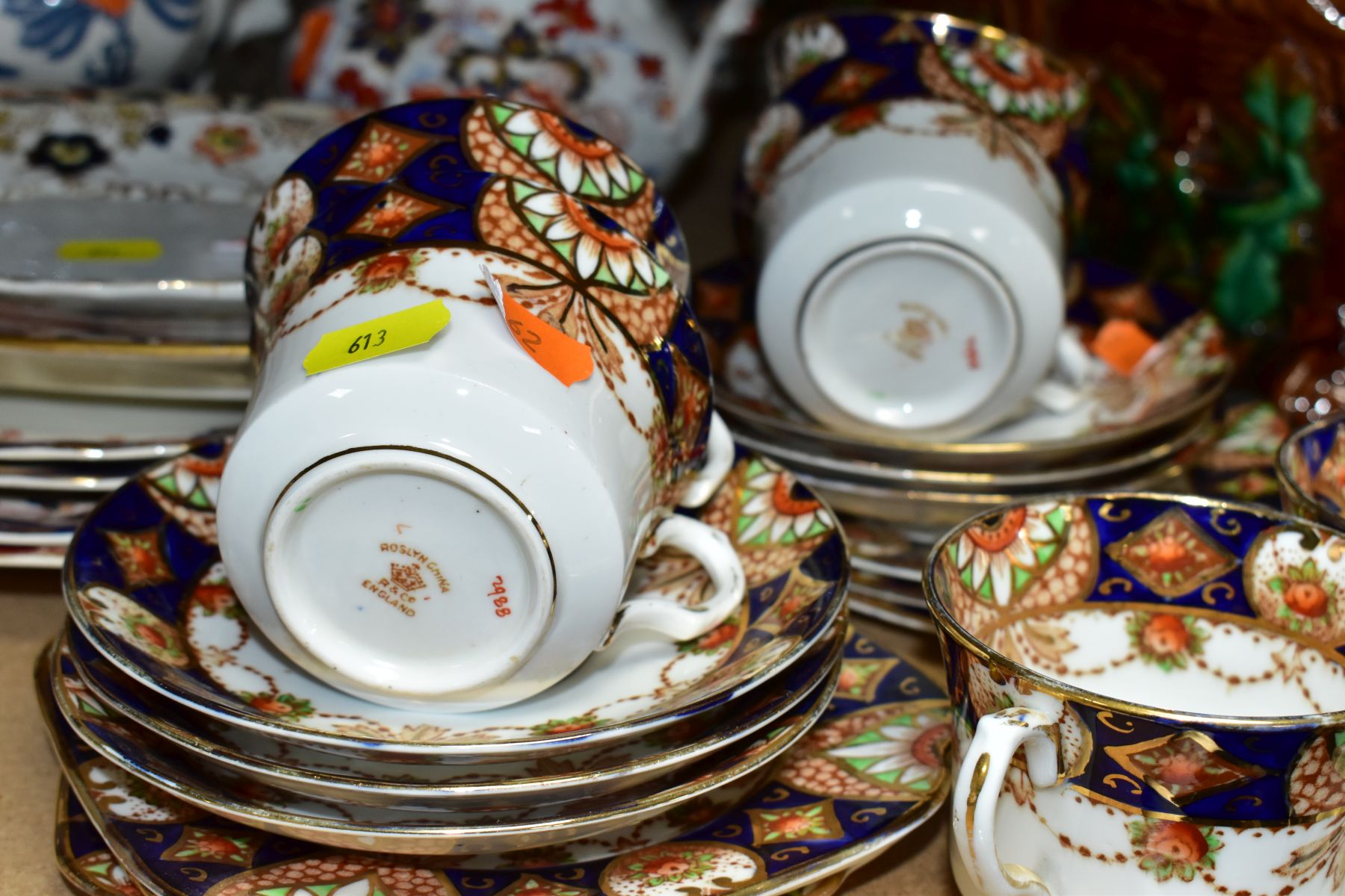 A GROUP OF CERAMICS AND GLASSWARE, including a reproduction majolica game pie dish, an Imari - Image 2 of 11