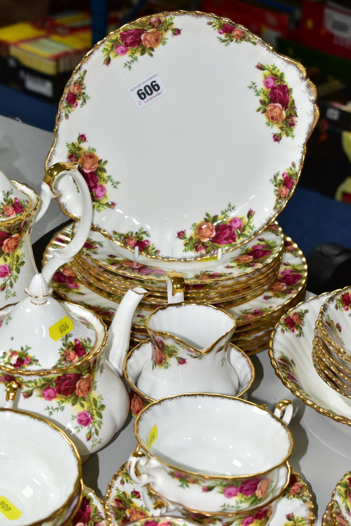 ROYAL ALBERT 'OLD COUNTRY ROSES' comprising two cake plates, two tureens, oval meat platter, gravy - Image 12 of 14