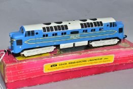 A BOXED HORNBY DUBLO CLASS 55 DELTIC LOCOMOTIVE, has been modified and repainted to represent the