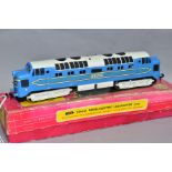 A BOXED HORNBY DUBLO CLASS 55 DELTIC LOCOMOTIVE, has been modified and repainted to represent the