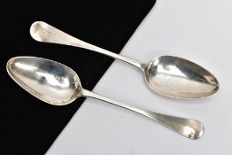 TWO SILVER TABLESPOONS, Old English pattern, engraved initials to the reverse of the handle 'W.T.I',