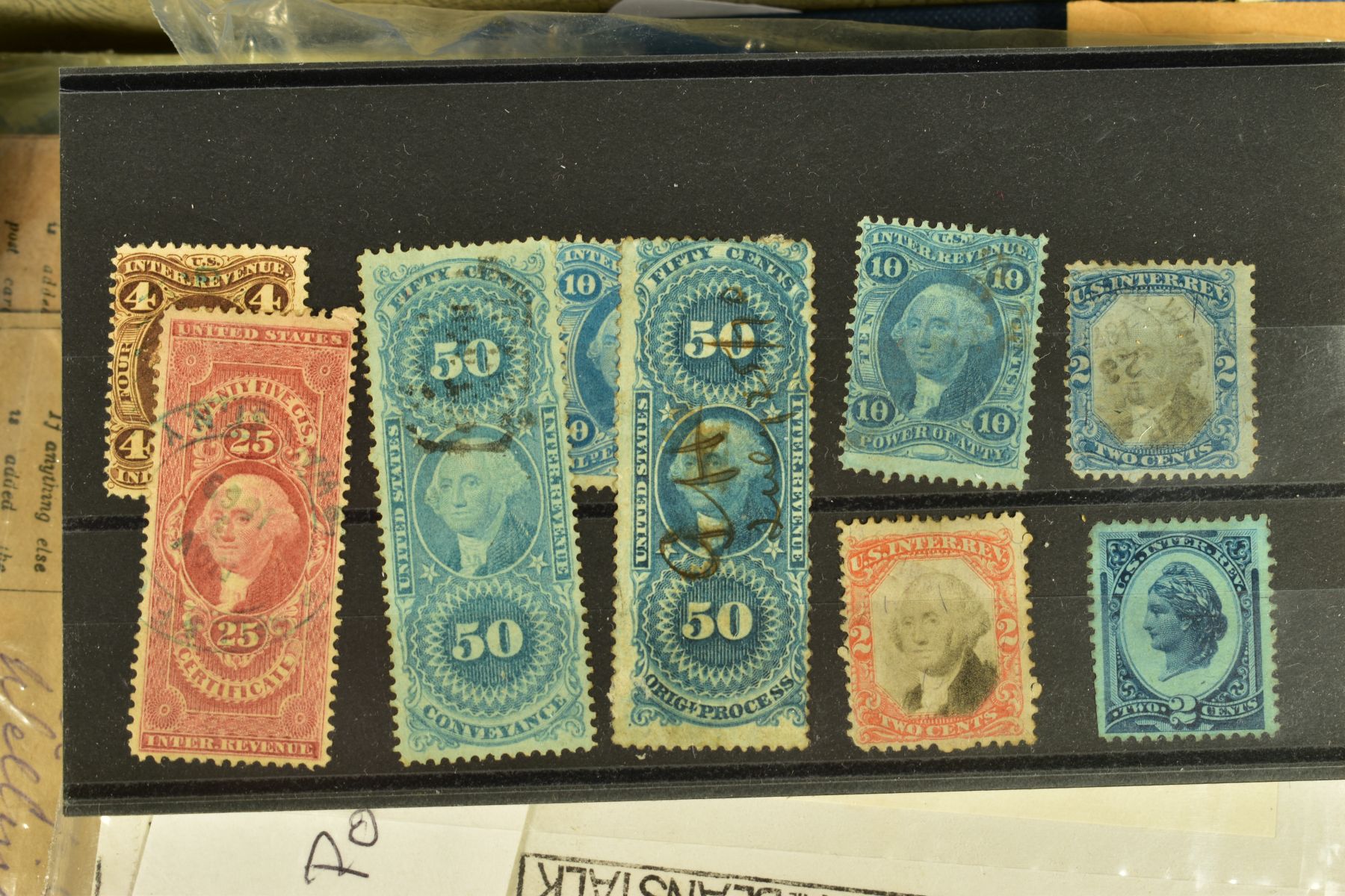 A LARGE BOX OF STAMPS AND ACCESSORIES including some early USA types in mixed condition empty albums - Image 10 of 14