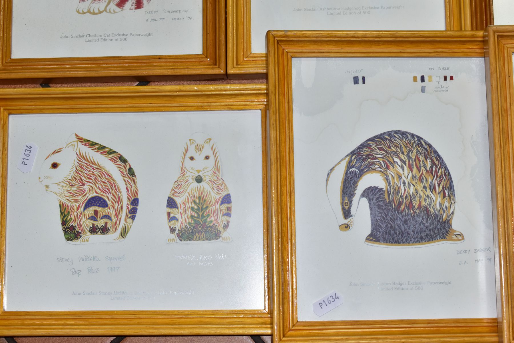 EIGHT PRINTS OF DESIGNS FOR ROYAL CROWN DERBY FOR JOHN SINCLAIR PAPERWEIGHTS, artwork by J.Ablitt, - Image 3 of 5