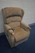 A BIEGE CELEBRITY ELECTRIC RISE AND RECLINE ARMCHAIR (PAT pass and working)