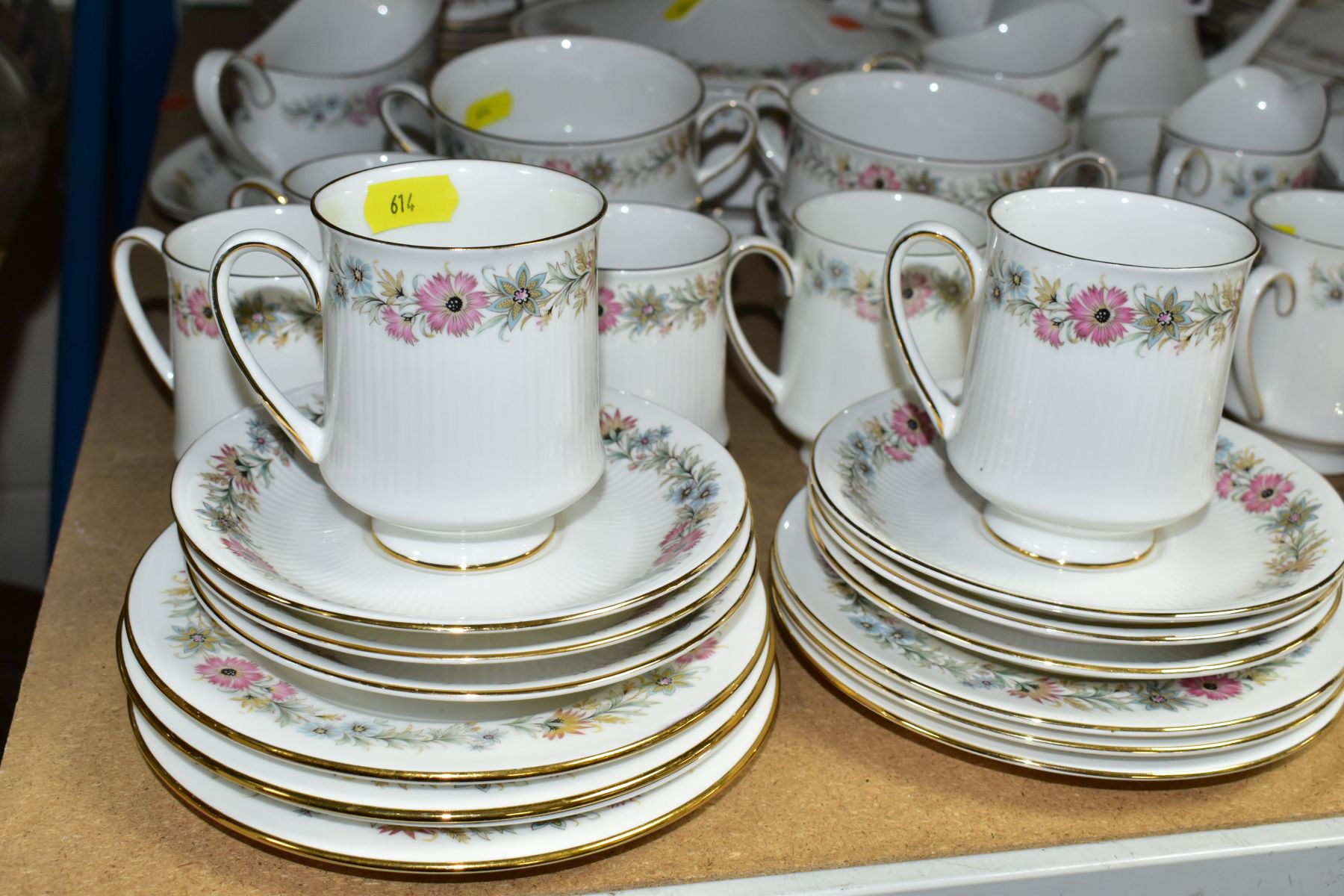 A ROYAL ALBERT/PARAGON 'BELINDA' PART DINNER SERVICE, comprising ten coffee cups (two Royal Albert), - Image 2 of 10