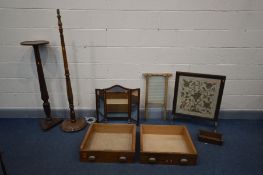 A QUANTITY OF OCCASIONAL FURNITURE to include a Mahogany torchere stand, height 115cm, a mahogany