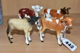 FOUR BESWICK CALVES, comprising Guernsey Calf No1249a, Ayrshire Calf No 1249B, Jersey Calf No