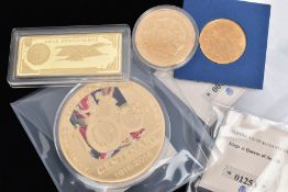 FOUR LAYERED GOLD MEDALS DEPICTING U.S.A. GOLD CERTIFICATES, the Year of the Three Kings 100 year