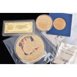 FOUR LAYERED GOLD MEDALS DEPICTING U.S.A. GOLD CERTIFICATES, the Year of the Three Kings 100 year