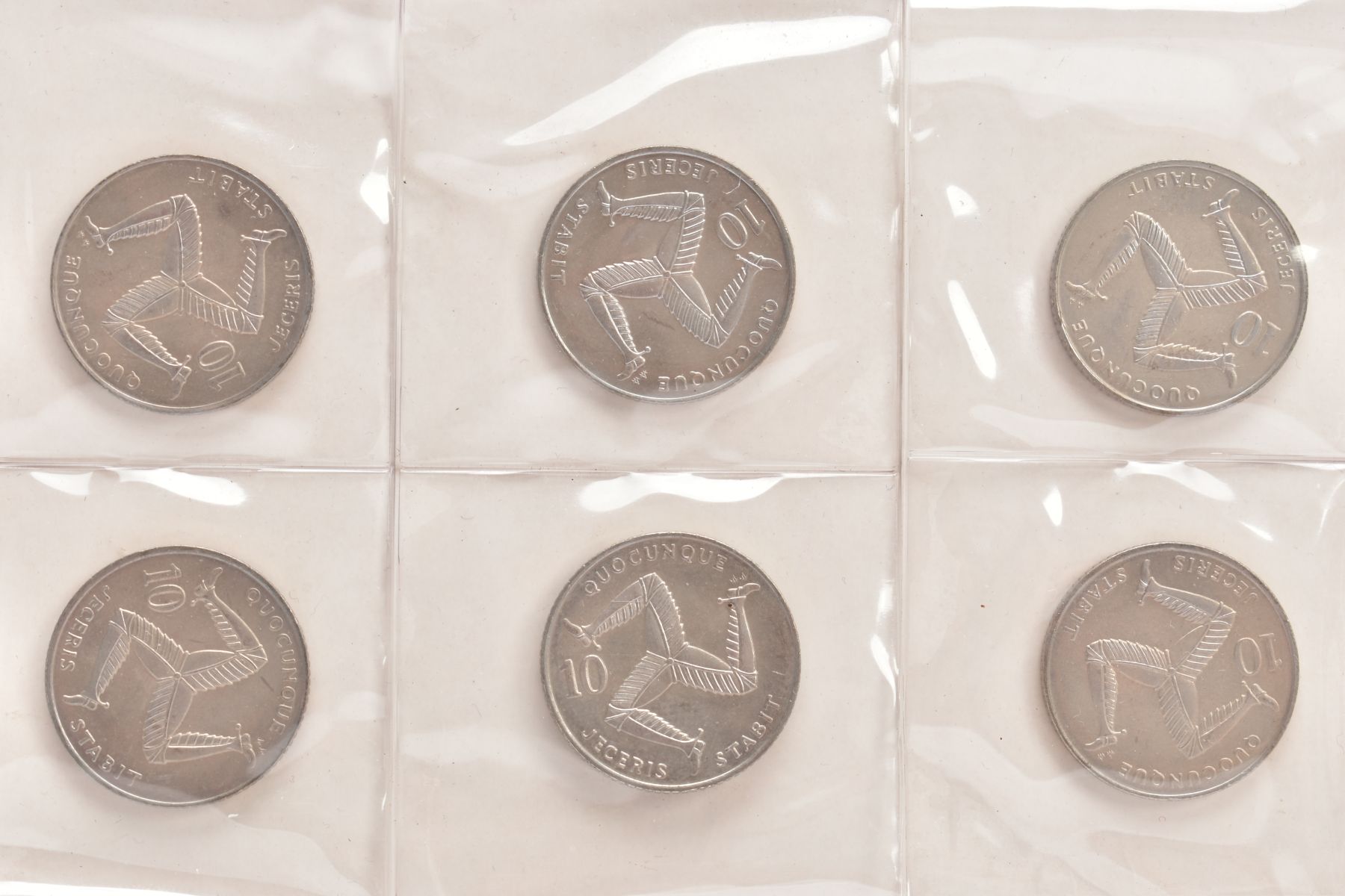 A RARE AND UNUSUAL GROUP OF (10) 10P 1992 TRISKELION COINS, these new design ten pence coins - Image 2 of 6
